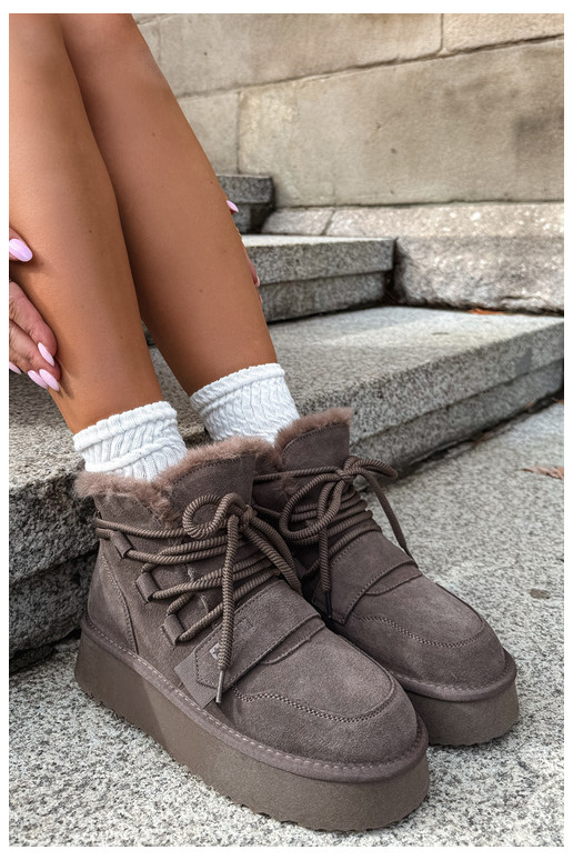 Botas de nieve de ante para mujer color marrón Big Star