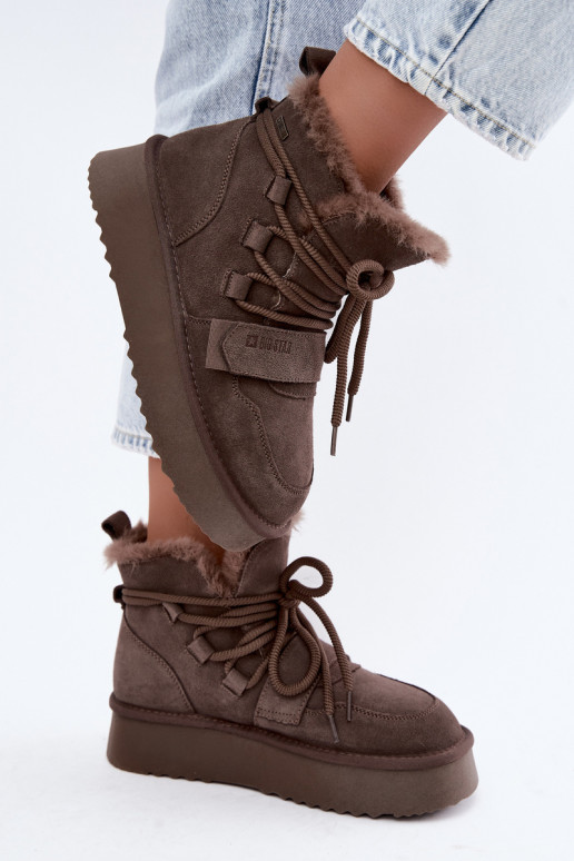 Botas de nieve de ante para mujer color marrón Big Star