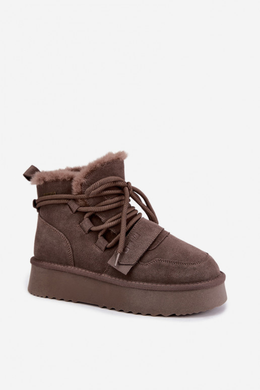 Botas de nieve de ante para mujer color marrón Big Star