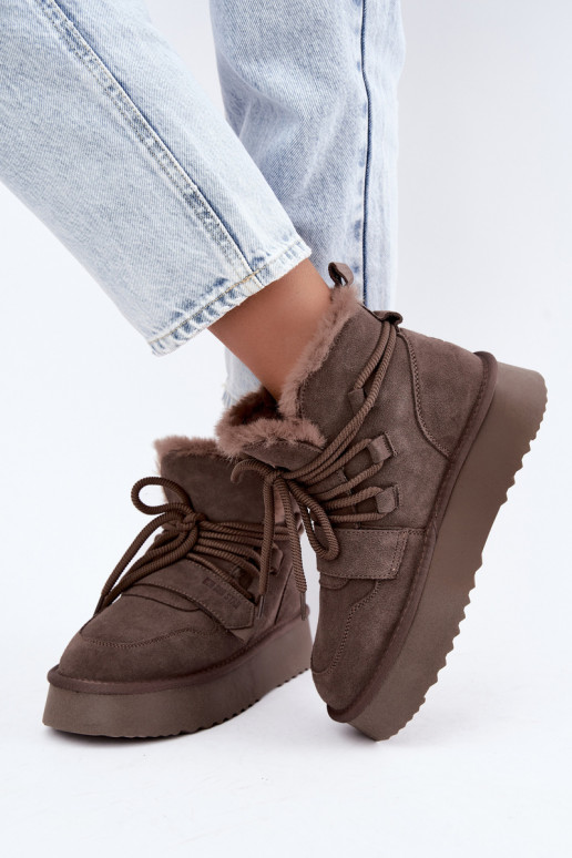Botas de nieve de ante para mujer color marrón Big Star