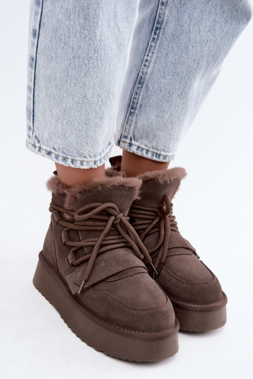 Botas de nieve de ante para mujer color marrón Big Star