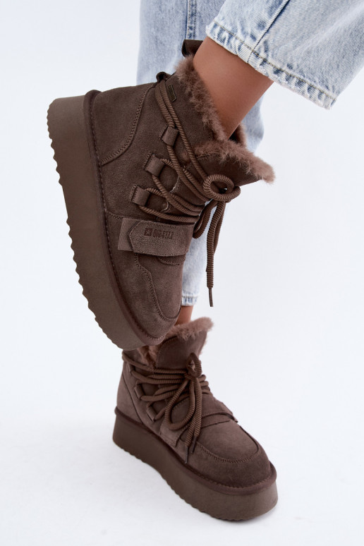 Botas de nieve de ante para mujer color marrón Big Star