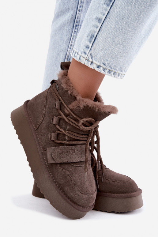 Botas de nieve de ante para mujer color marrón Big Star