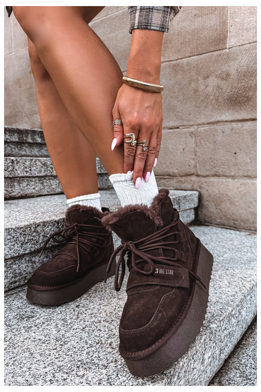 Botas de nieve de ante para mujer color chocolate Big Star