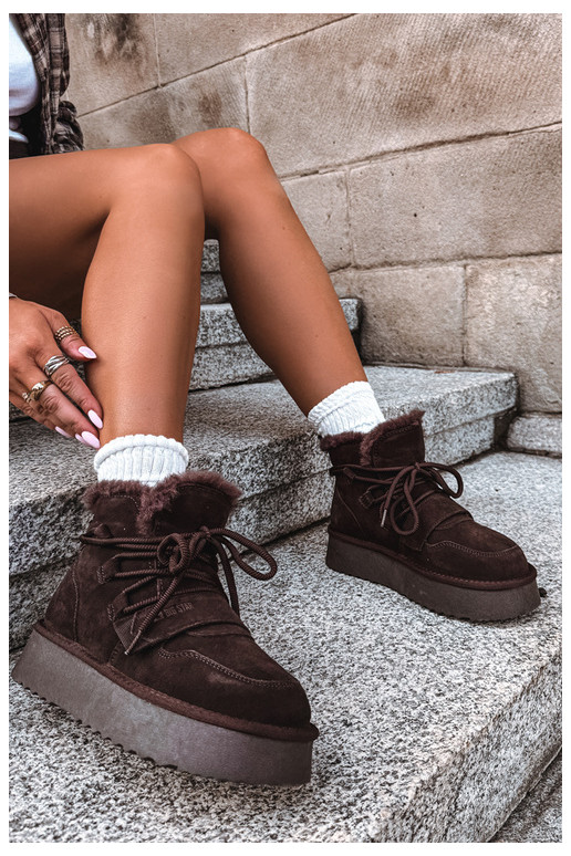 Botas de nieve de ante para mujer color chocolate Big Star