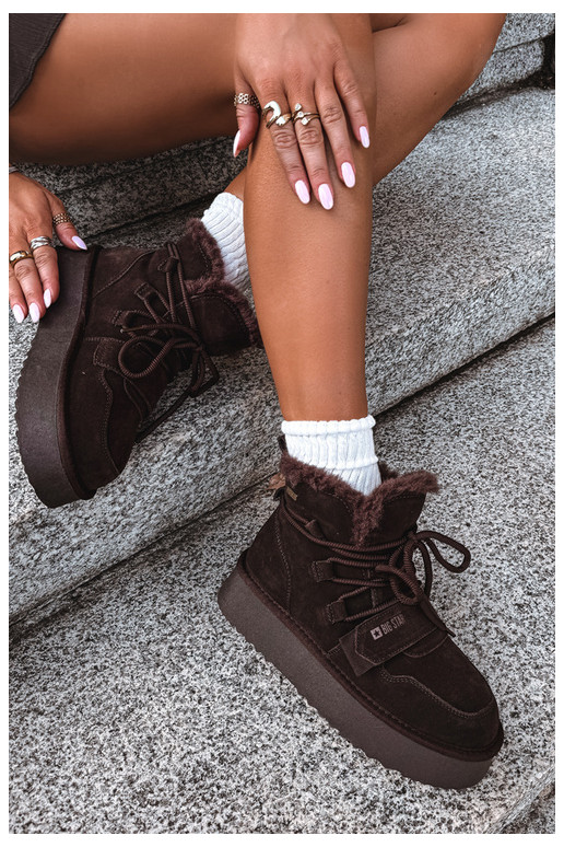 Botas de nieve de ante para mujer color chocolate Big Star
