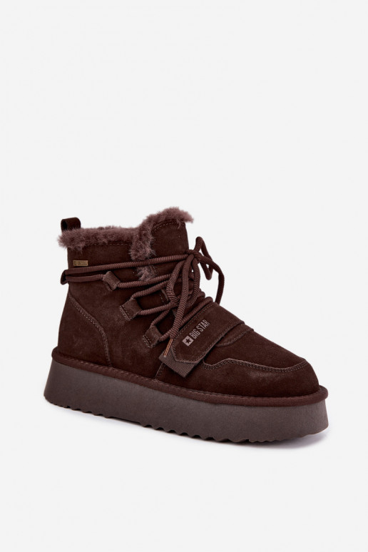 Botas de nieve de ante para mujer color chocolate Big Star