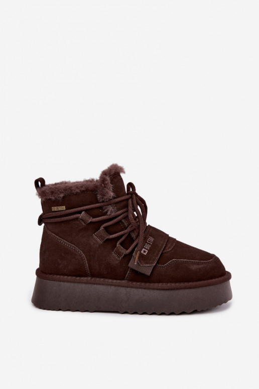 Botas de nieve de ante para mujer color chocolate Big Star