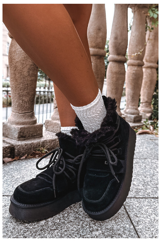 Botas de nieve de ante para mujer color negro Big Star
