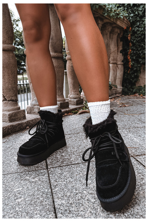 Botas de nieve de ante para mujer color negro Big Star