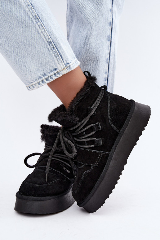 Botas de nieve de ante para mujer color negro Big Star