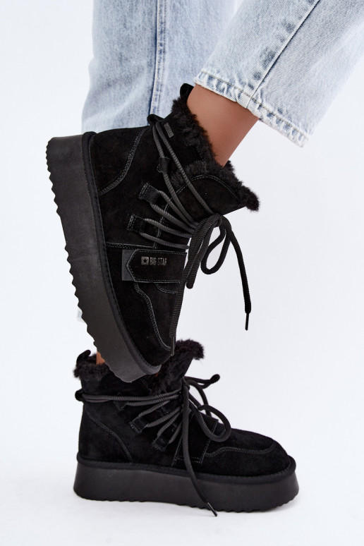 Botas de nieve de ante para mujer color negro Big Star
