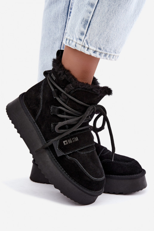 Botas de nieve de ante para mujer color negro Big Star