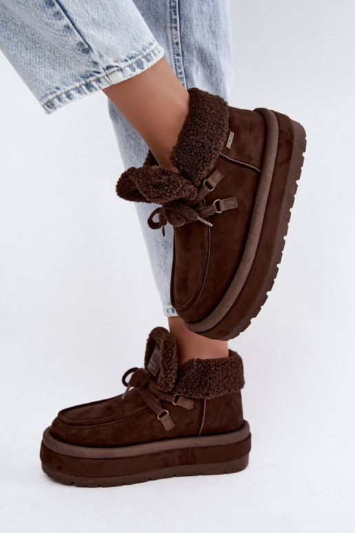 botas de nieve con plataforma y aislamiento Big Star UU274214 color chocolate