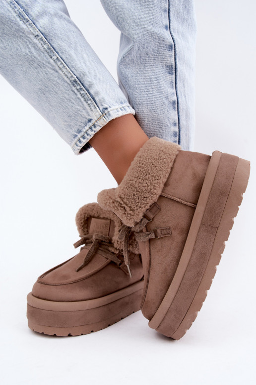 botas de nieve con plataforma y aislamiento Big Star UU274215 color arena