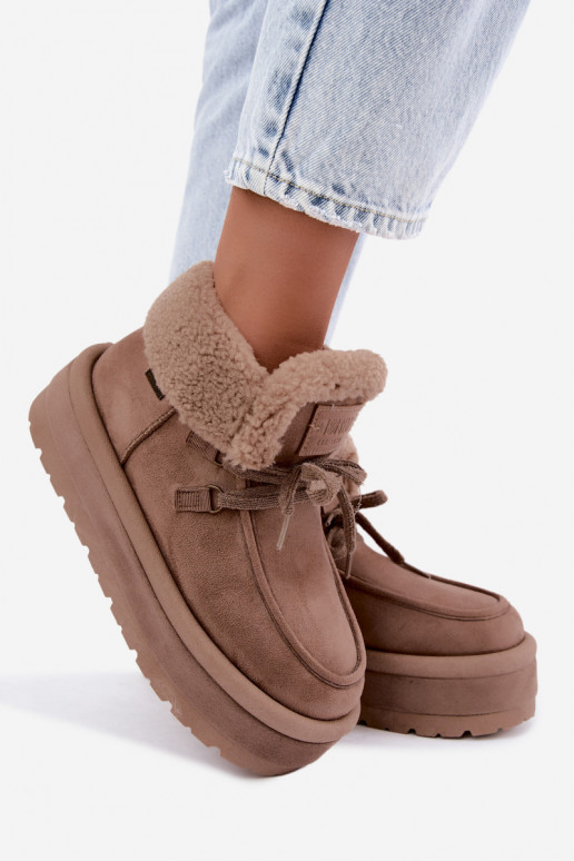 botas de nieve con plataforma y aislamiento Big Star UU274215 color arena