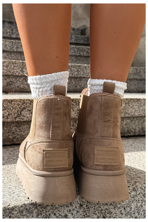 botas de nieve para mujeres con plataforma Big Star UU274173 color arena