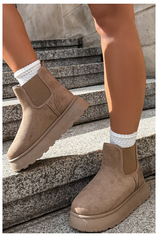 botas de nieve para mujeres con plataforma Big Star UU274173 color arena
