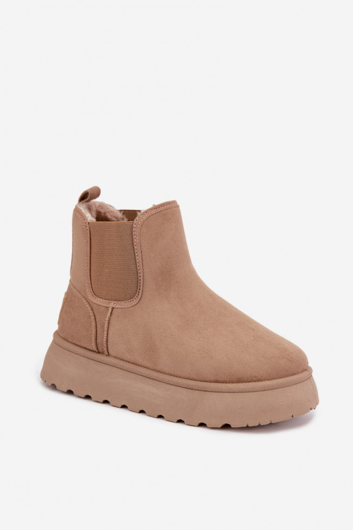 botas de nieve para mujeres con plataforma Big Star UU274173 color arena