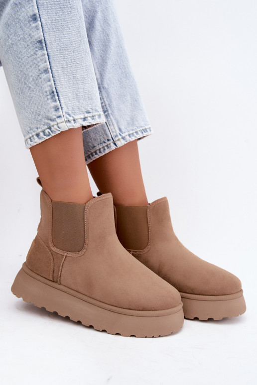 botas de nieve para mujeres con plataforma Big Star UU274173 color arena