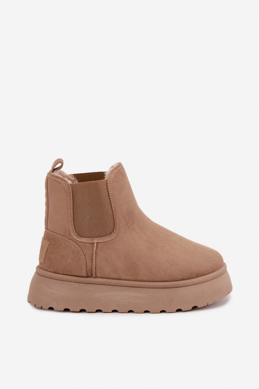 botas de nieve para mujeres con plataforma Big Star UU274173 color arena