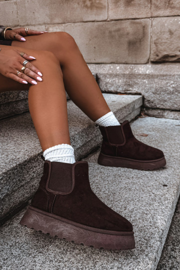 botas de nieve para mujeres con plataforma Big Star UU274174 color chocolate