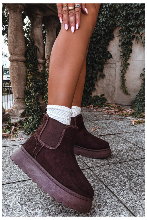 botas de nieve para mujeres con plataforma Big Star UU274174 color chocolate