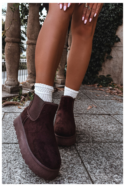 botas de nieve para mujeres con plataforma Big Star UU274174 color chocolate