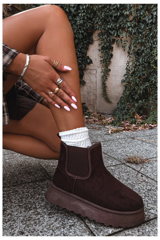 botas de nieve para mujeres con plataforma Big Star UU274174 color chocolate