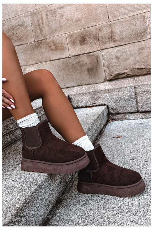 botas de nieve para mujeres con plataforma Big Star UU274174 color chocolate