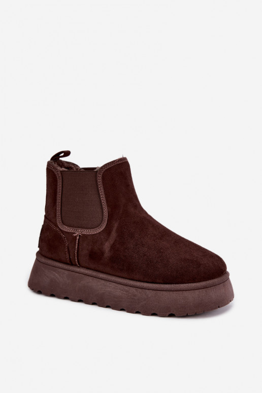 botas de nieve para mujeres con plataforma Big Star UU274174 color chocolate