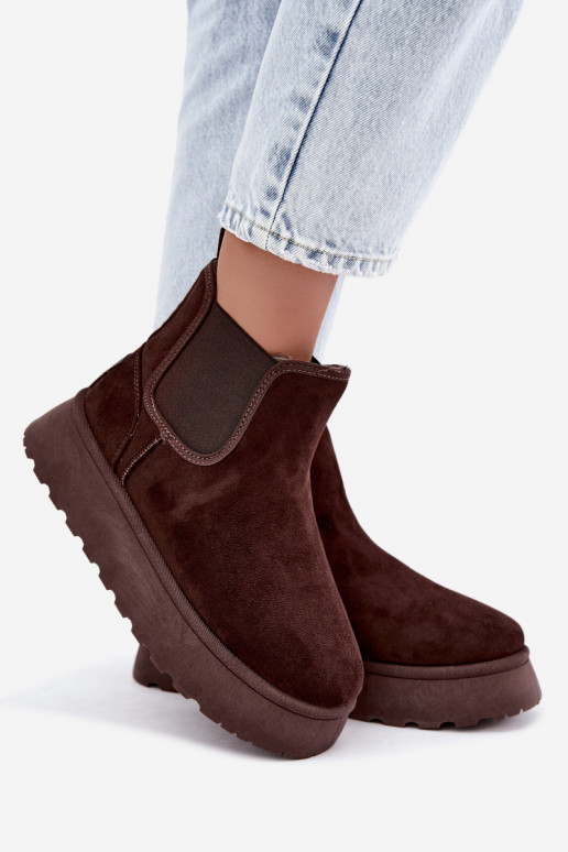 botas de nieve para mujeres con plataforma Big Star UU274174 color chocolate
