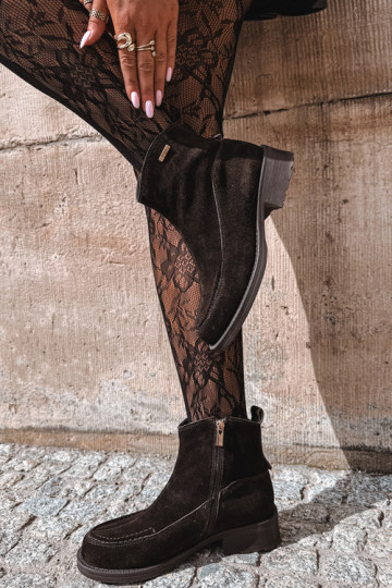 botas aisladas de ante natural para mujeres Big Star UU274602 color chocolate