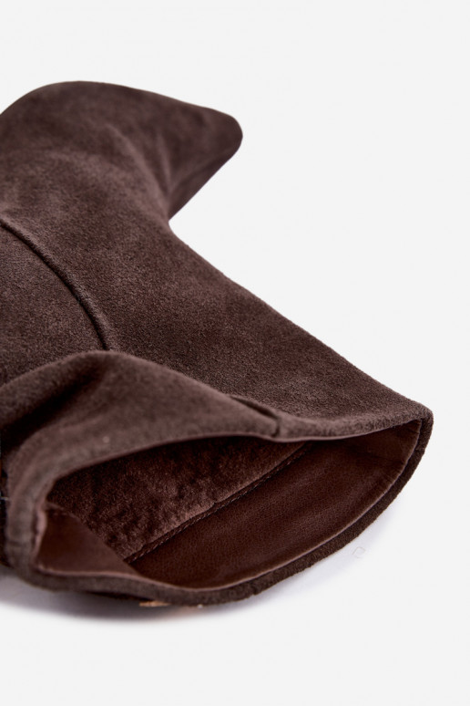Botas de ante con tacones finos y aislamiento, tipo slip-on Big Star UU274492 marrones