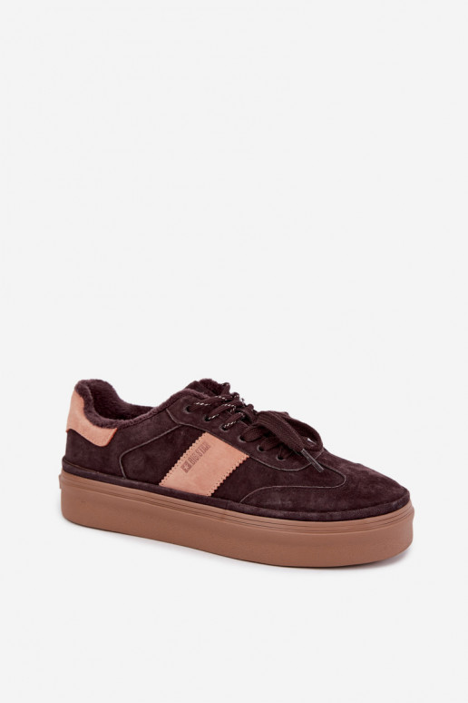 botas de estilo sneaker de ante sintético para mujeres aisladas Big Star UU274770 color chocolate