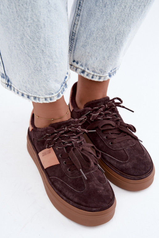 botas de estilo sneaker de ante sintético para mujeres aisladas Big Star UU274770 color chocolate