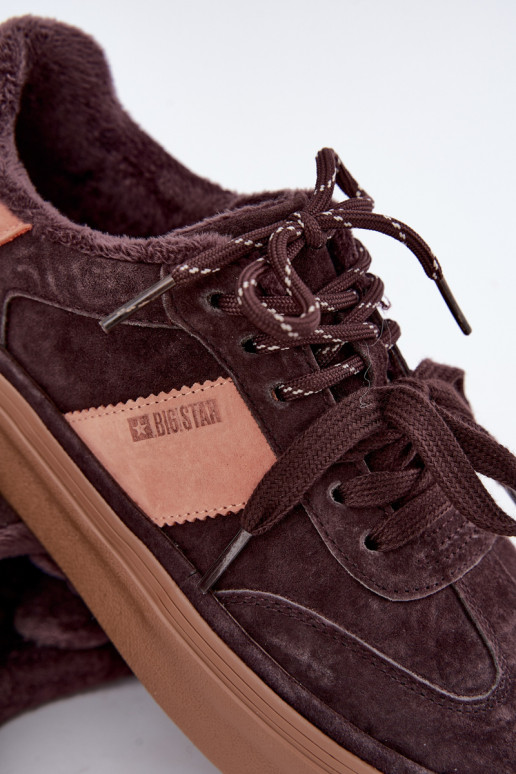 botas de estilo sneaker de ante sintético para mujeres aisladas Big Star UU274770 color chocolate