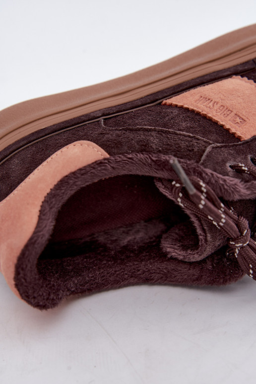 botas de estilo sneaker de ante sintético para mujeres aisladas Big Star UU274770 color chocolate