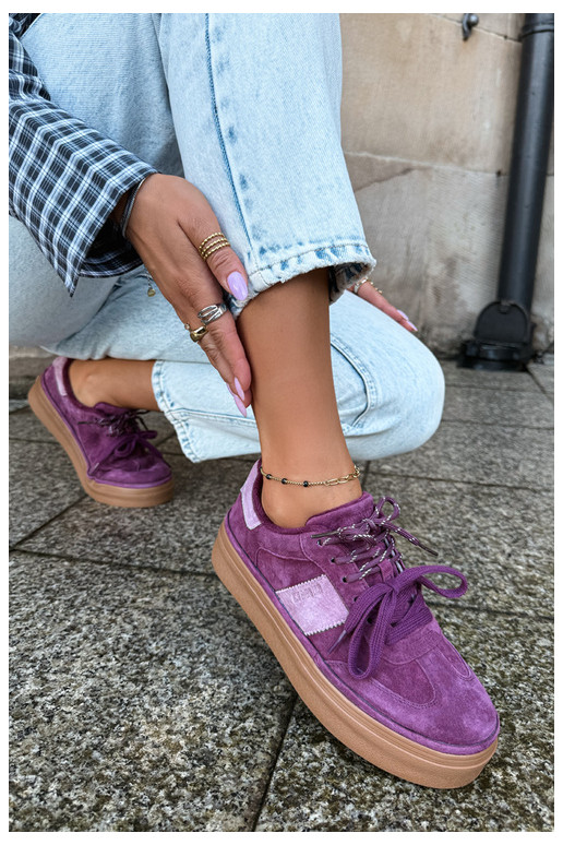 Zapatillas moradas para mujer de ante sintético con aislamiento Big Star UU274772