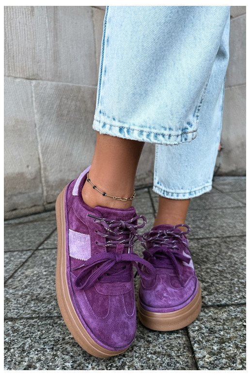 Zapatillas moradas para mujer de ante sintético con aislamiento Big Star UU274772