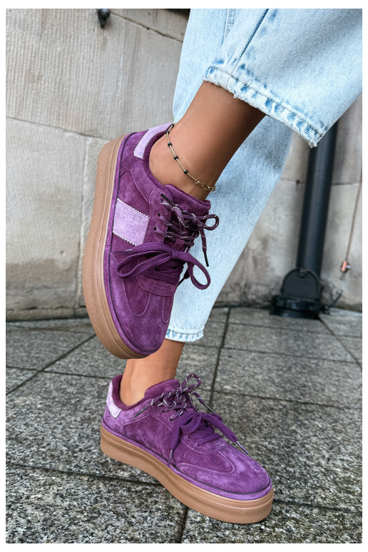 Zapatillas moradas para mujer de ante sintético con aislamiento Big Star UU274772