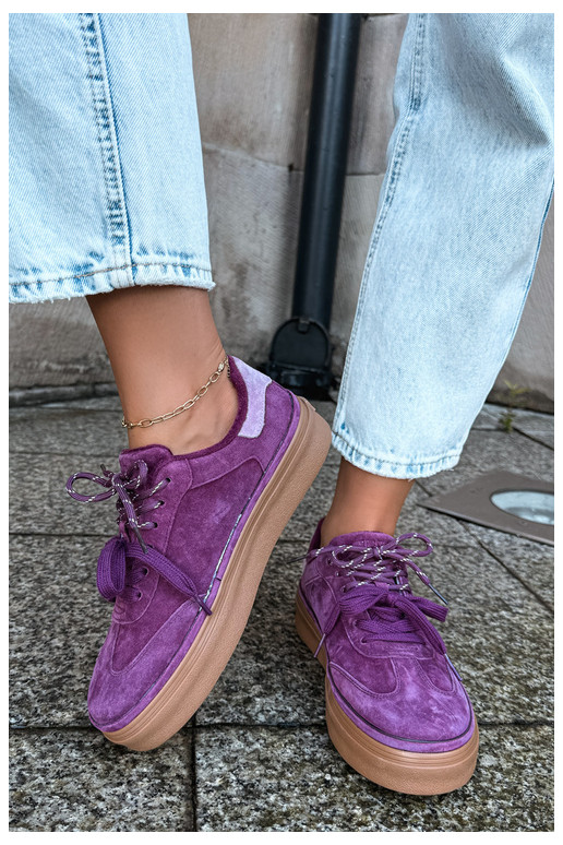 Zapatillas moradas para mujer de ante sintético con aislamiento Big Star UU274772