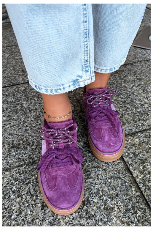 Zapatillas moradas para mujer de ante sintético con aislamiento Big Star UU274772