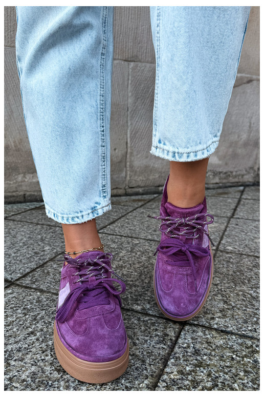 Zapatillas moradas para mujer de ante sintético con aislamiento Big Star UU274772