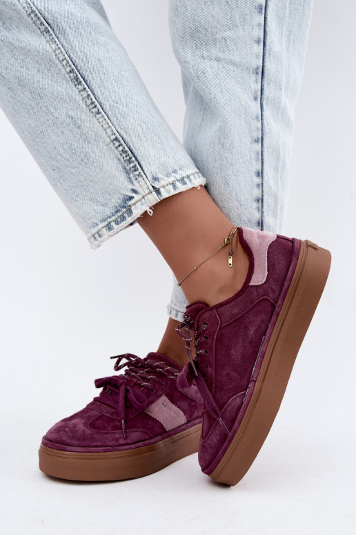 Zapatillas moradas para mujer de ante sintético con aislamiento Big Star UU274772