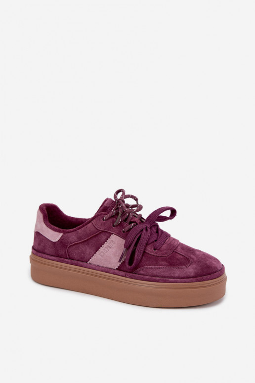 Zapatillas moradas para mujer de ante sintético con aislamiento Big Star UU274772