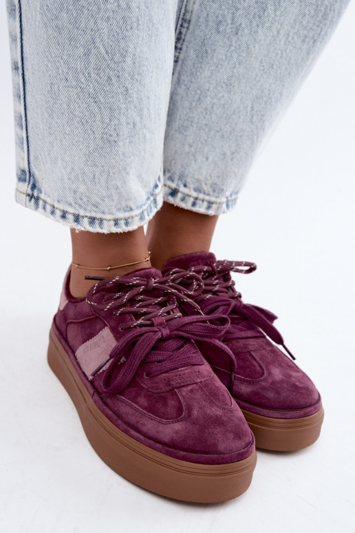 Zapatillas moradas para mujer de ante sintético con aislamiento Big Star UU274772