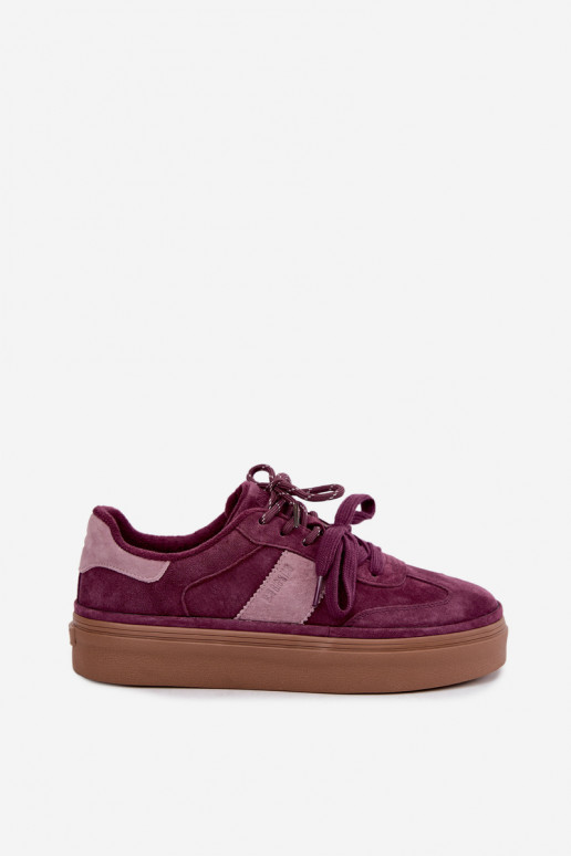 Zapatillas moradas para mujer de ante sintético con aislamiento Big Star UU274772