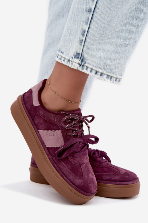 Zapatillas moradas para mujer de ante sintético con aislamiento Big Star UU274772