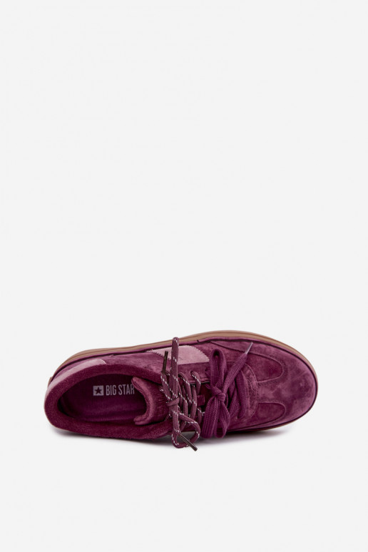 Zapatillas moradas para mujer de ante sintético con aislamiento Big Star UU274772